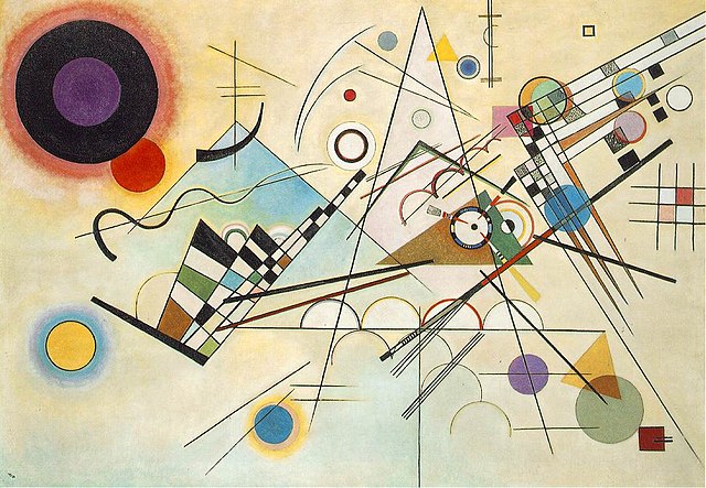 Vassily Kandinsky Composition VIII abstract art contrasting lines shapes colors